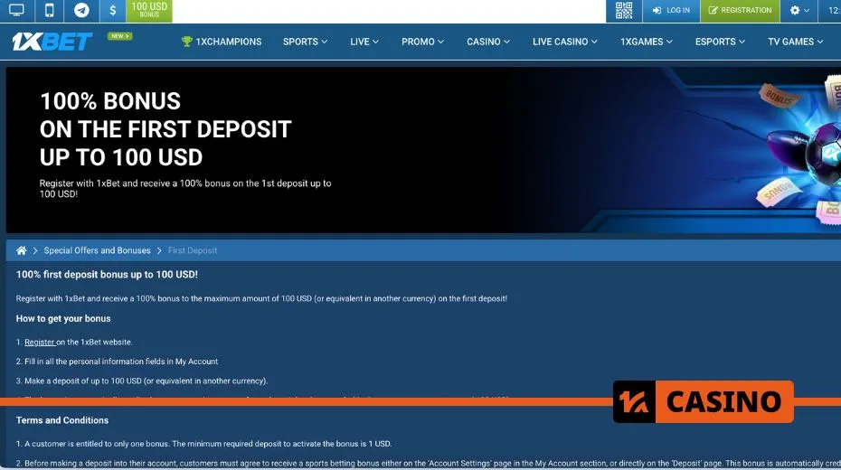 1xbet promo code welcome bonuses for sport including a 100% match up to €130 on the first deposit