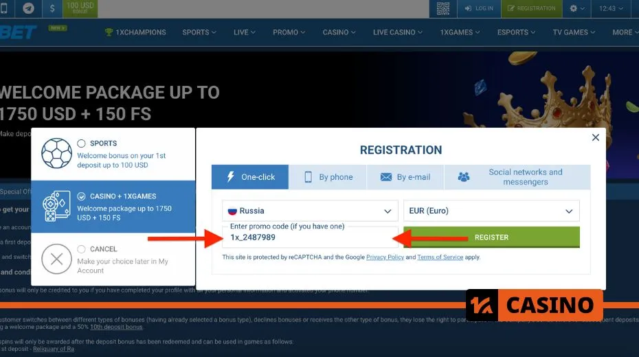 1xbet promo code registration process to activate promotional benefits quickly