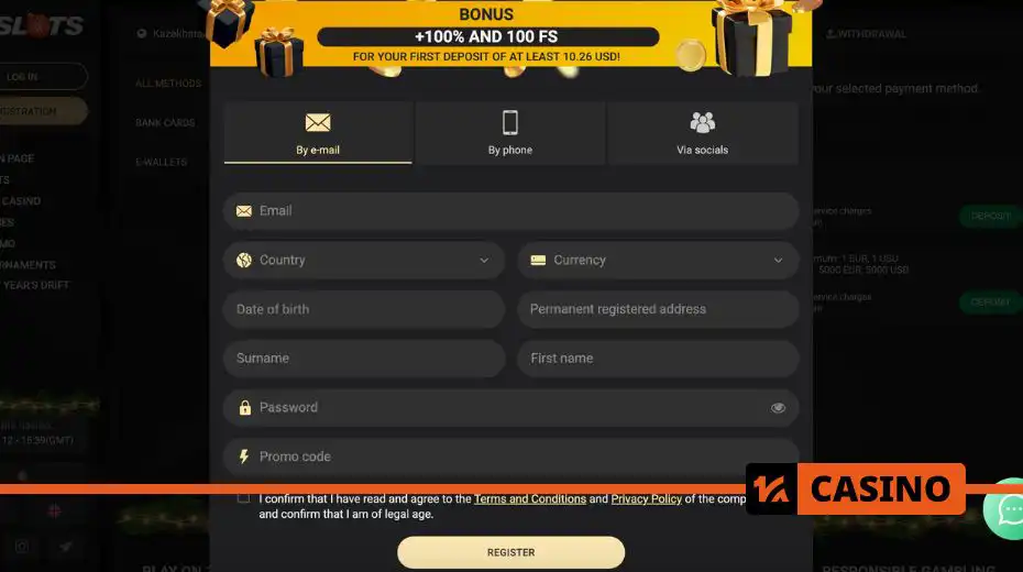 Регистрация на 1xslots для быстрого доступа к играм и акциям