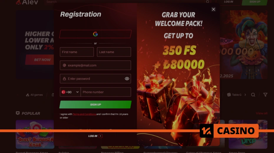 Filling out your Alev Casino profile after registration