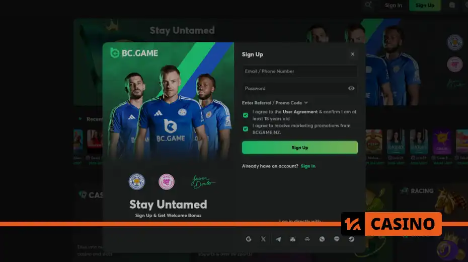 Bc game тіркелу тәсілдері – email, телефон, Telegram және криптоәмиян
