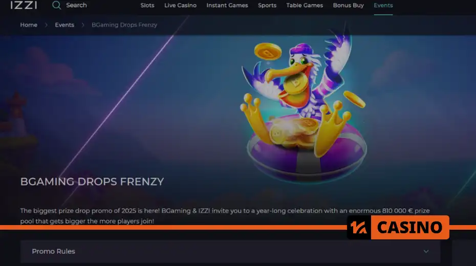 BGaming Drops Frenzy promosyonuna Izzi casino’da nasıl katılınır