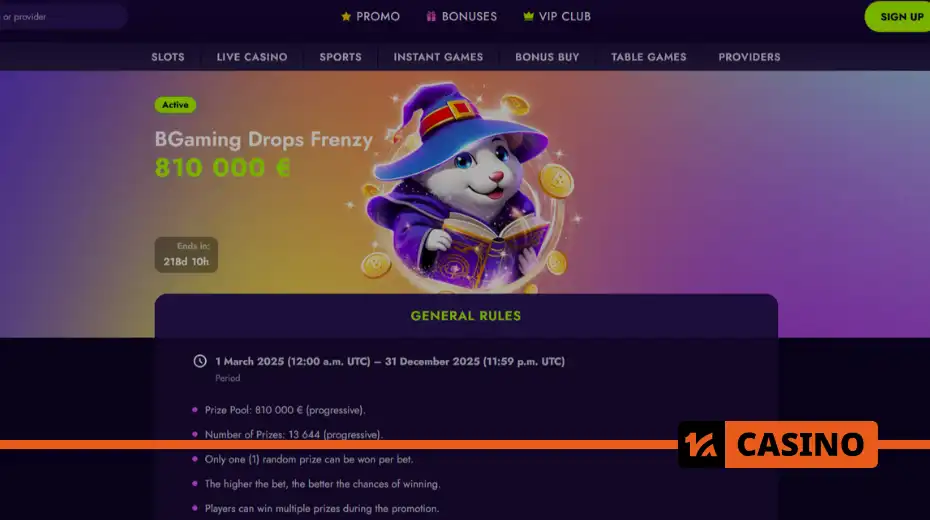 BGaming Drops Frenzy at Irwin casino 2025 – participation rules, schedule and slot list