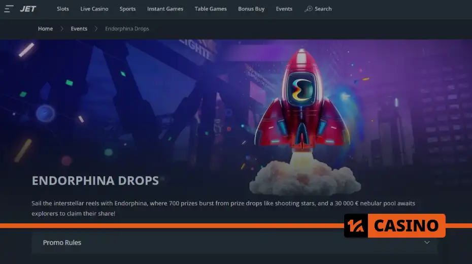 Endorphina Drops at Jet casino who can participate – participation terms for players from different countries