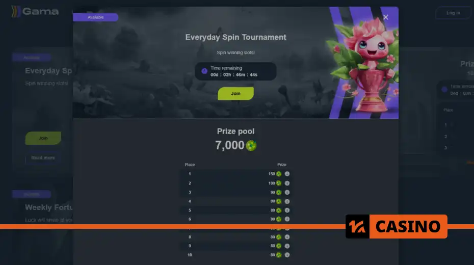 Everyday Spin Tournament at Gama casino how to participate