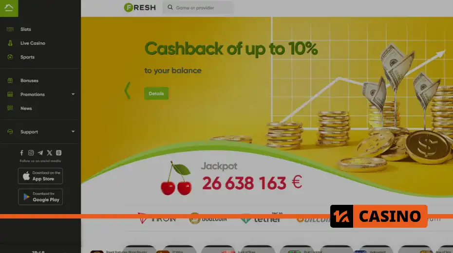 Fresh casino com бонусы