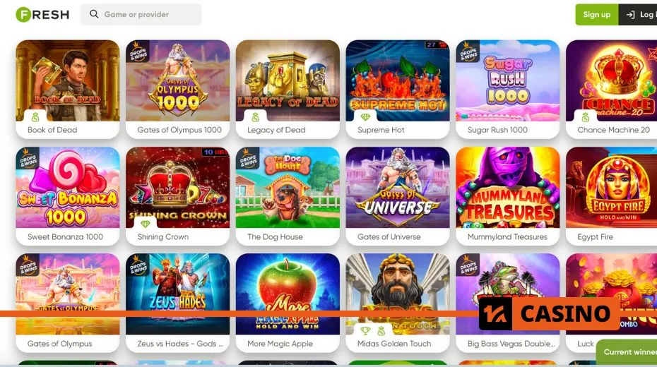 Слоты Fresh Casino с разнообразными тематиками, линиями выплат и бонусными функциями