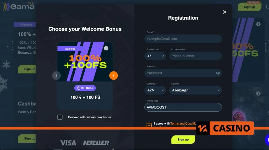 Gama casino promo code registration to unlock promotional rewards during sign-up