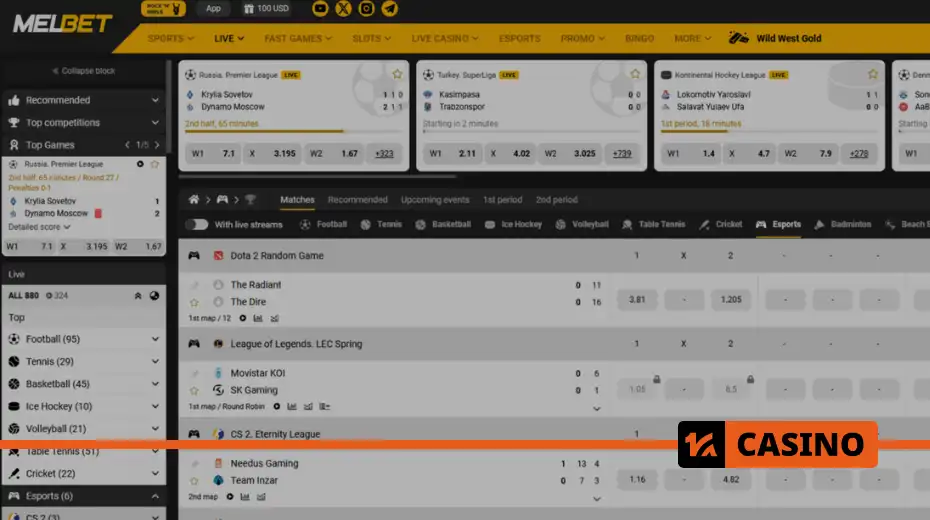 Melbet e-spor bahisleri branşlar – mevcut oyun listesi: CS 2, Dota 2, League of Legends ve diğer turnuvalar