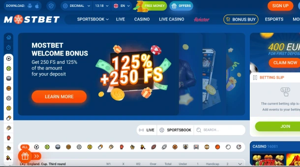 Mostbet site offering a variety of gaming options and betting features