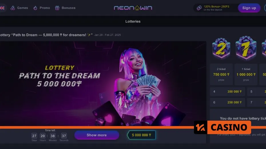 Neon Win Casino lottery providing chances to win exclusive prizes and cash rewards