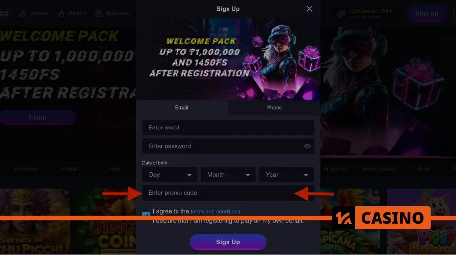 Neon Win Casino registration process for quick account creation and access to promotions