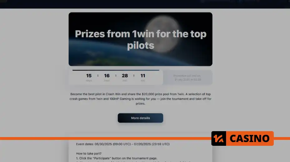 Лучшим пилотам призы от 1win за высокие множители в играх Lucky Jet и RocketX